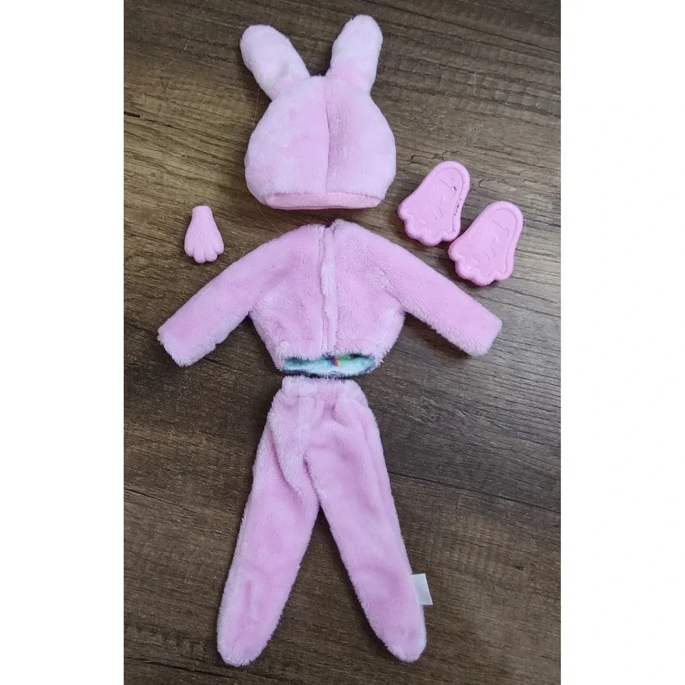 Barbie Pink Bunny Plush Doll Rabbit Ears w Removable Pink Feet Shoes READ
